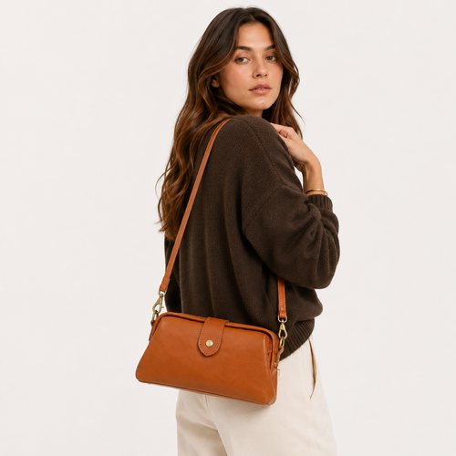 Vivia™ Clementine – Vintage Leder Umhängetasche für Damen