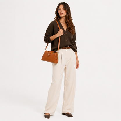 Vivia™ Clementine – Vintage Leder Umhängetasche für Damen
